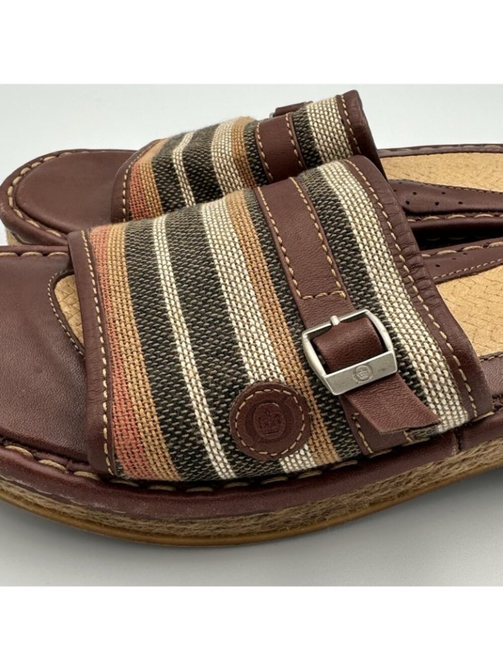 Born Drilles Women’s Size 9 US Brown Leather Espadrilles Slip On Sandals W8905 - Picture 3 of 14